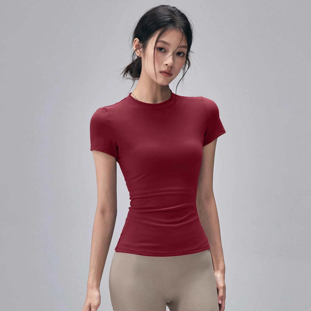 Camiseta deportiva al aire libre para mujer, ropa de Yoga, camiseta de Fitness, camiseta para correr de secado rápido, Top de entrenamiento, ropa deportiva femenina, ropa de ejercicio