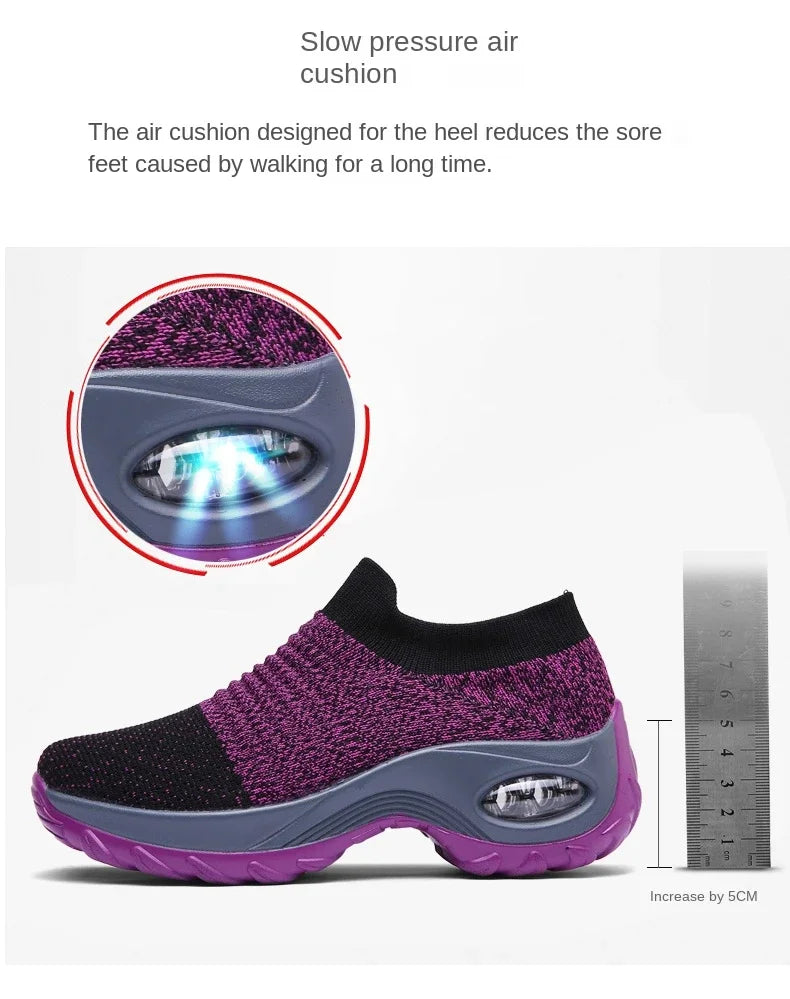 Zapatillas de deporte para mujer, moda de verano, zapatos deportivos informales negros, malla transpirable, ligero, cojín de aire, calzado antideslizante para correr