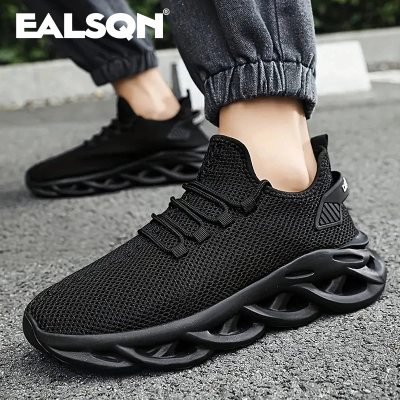Zapatillas deportivas para hombre, zapatillas deportivas negras para correr, zapatillas informales, color marrón, malla transpirable para exteriores, tenis negros ligeros con absorción de impacto para mujer
