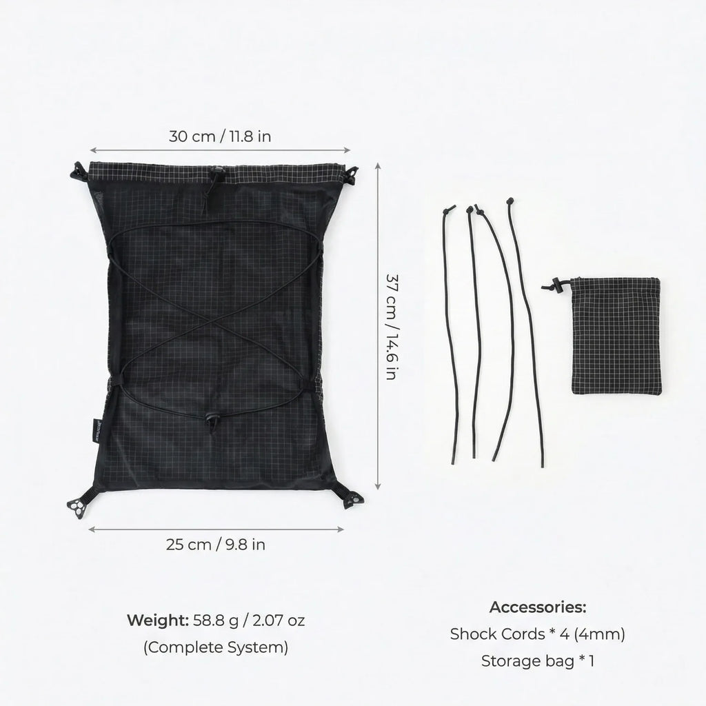 [HODRGEAR] Mochila Modular Kangaroo Pouch Expandible 6L Ultraligera 58g Gridstop para Senderismo y Trekking UL Gear Beaver Tail