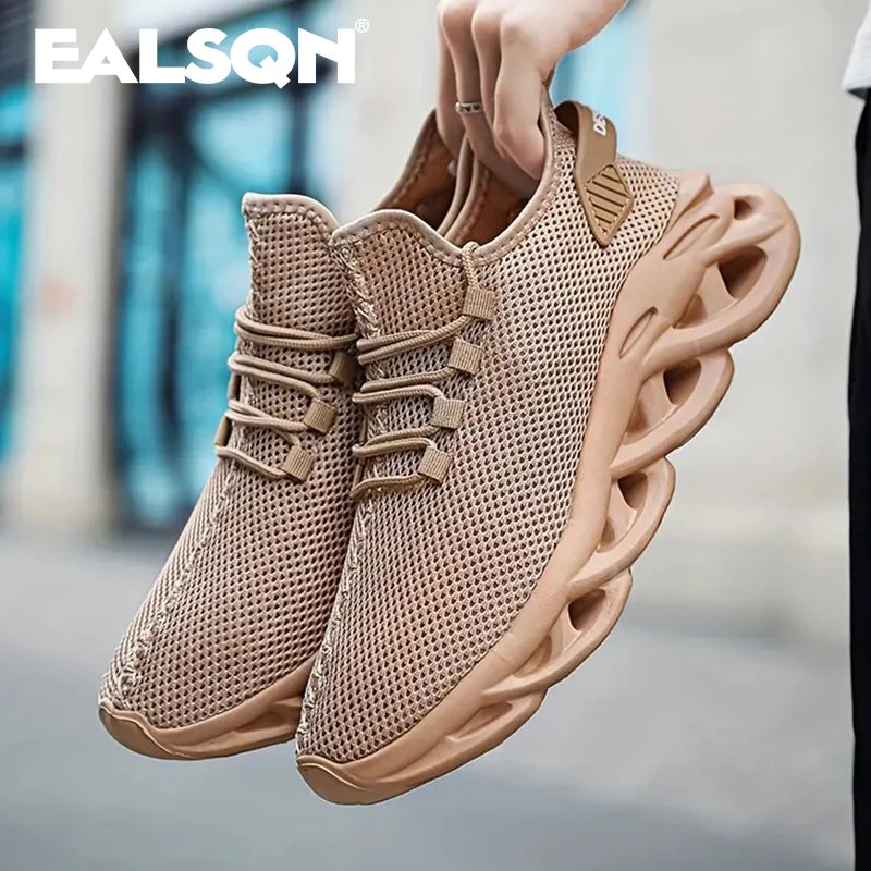 Zapatillas deportivas para hombre, zapatillas deportivas negras para correr, zapatillas informales, color marrón, malla transpirable para exteriores, tenis negros ligeros con absorción de impacto para mujer