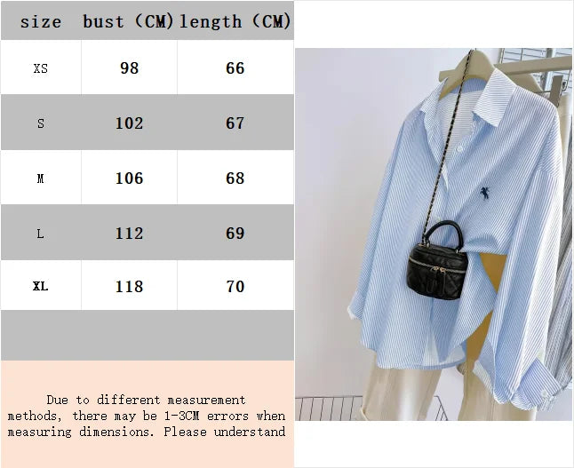 Blusa de manga larga para mujer, camisa informal de manga larga con botones frontales y estampado de caballero a rayas para mujer