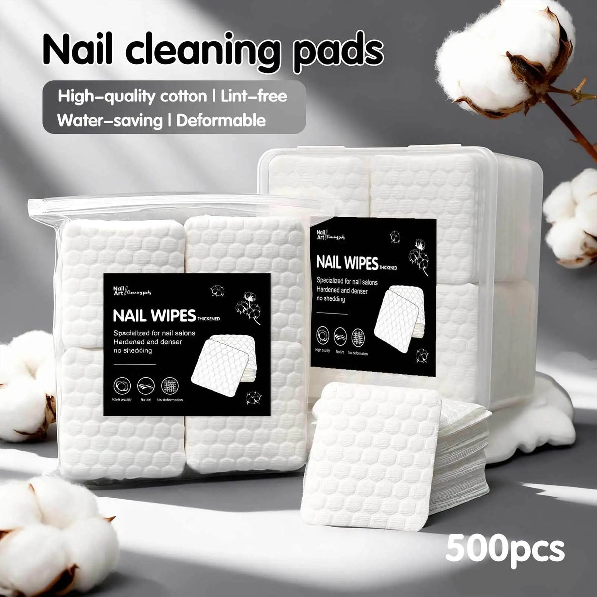 200/500 unids/pack/caja herramientas sólidas y duraderas para uñas Gel de manicura almohadillas quitaesmalte de uñas toallitas sin pelusa envolturas de servilletas