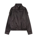 Chaqueta de Mujer Otoño 2026, Nueva Chaqueta Negra de Manga Larga de Cuero Sintético con Textura Granulada, Estilo Motociclista, a la Moda y con Personalidad