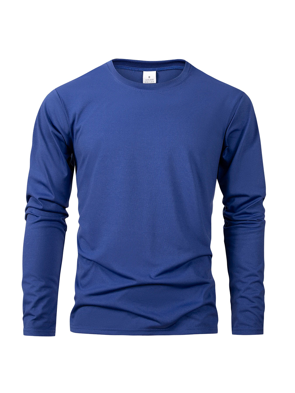 Camisetas de manga larga para hombre, camisetas informales con cuello redondo que absorben la humedad, camisetas deportivas cómodas y versátiles para hombre