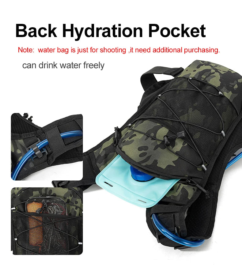 Chaleco de Hidratación para Correr, Ciclismo, Senderismo, Carreras de Bicicleta, Maratón, Bolsa Deportiva Táctica para Hombres y Mujeres, Mochila de Camping