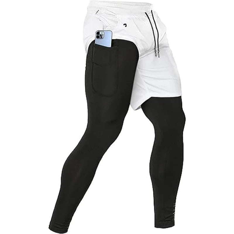 Pantalones deportivos para hombre, chándales atléticos de entrenamiento 2 en 1, ropa deportiva, pantalones de entrenamiento para hombre, pantalones para correr, gimnasio, Fitness, pantalones para correr para hombre