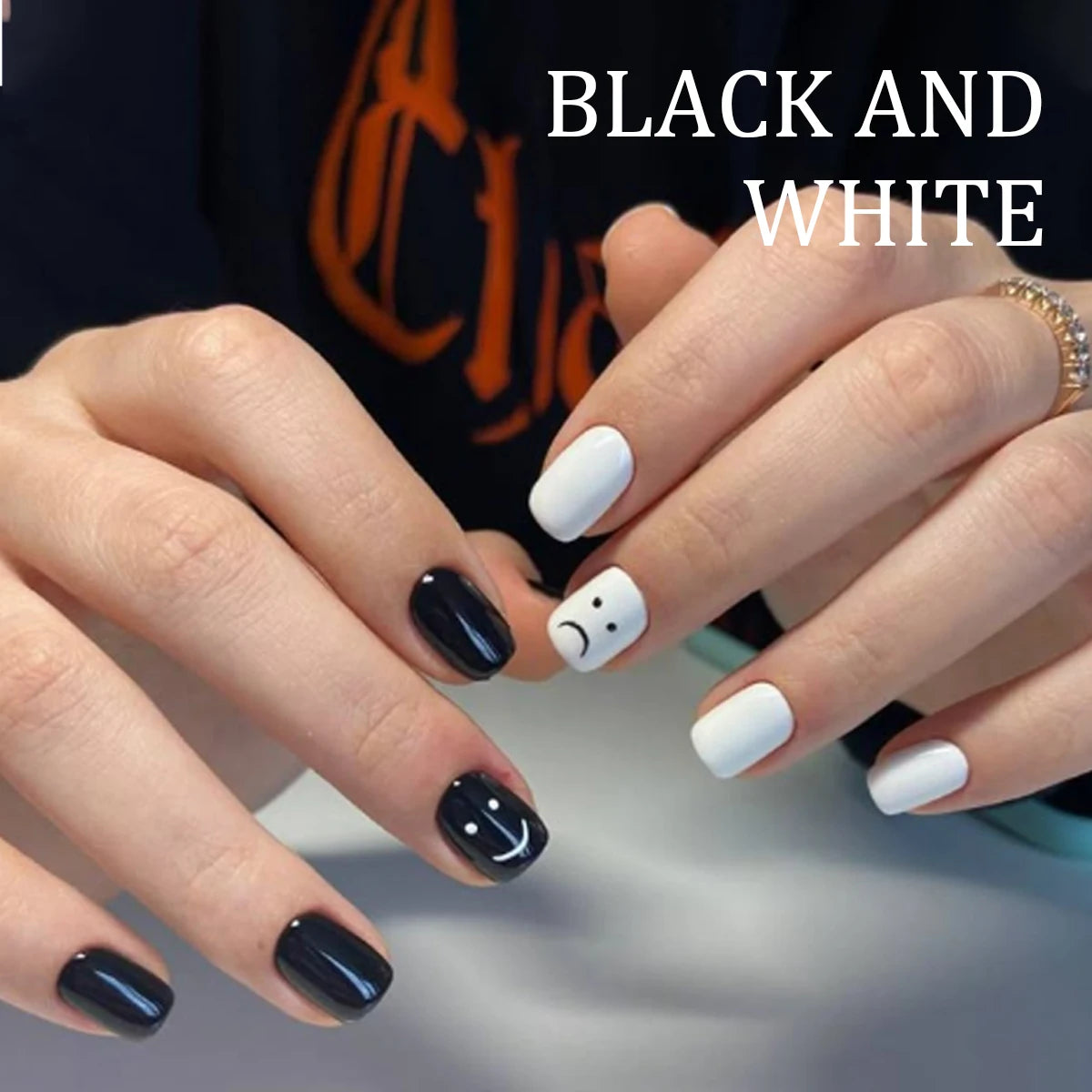 Quiska - Juego de 2 Esmaltes de Uñas en Gel Blanco y Negro de 8 ml, Semipermanentes, Secado con Lámpara UV LED, Herramientas de Manicura, Diseño DIY