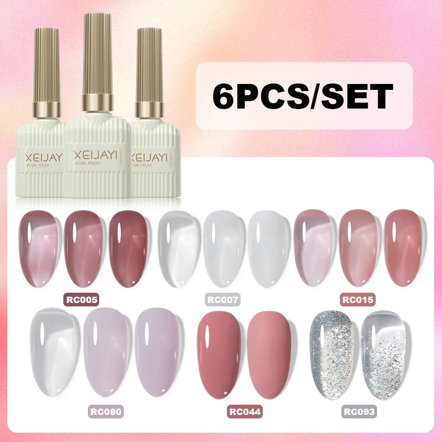 XEIJAYI 6 uds 15Ml juego de esmalte de uñas en gel perfecto para remojar esmalte de uñas en gel o decoración de uñas para el hogar y el salón Diy