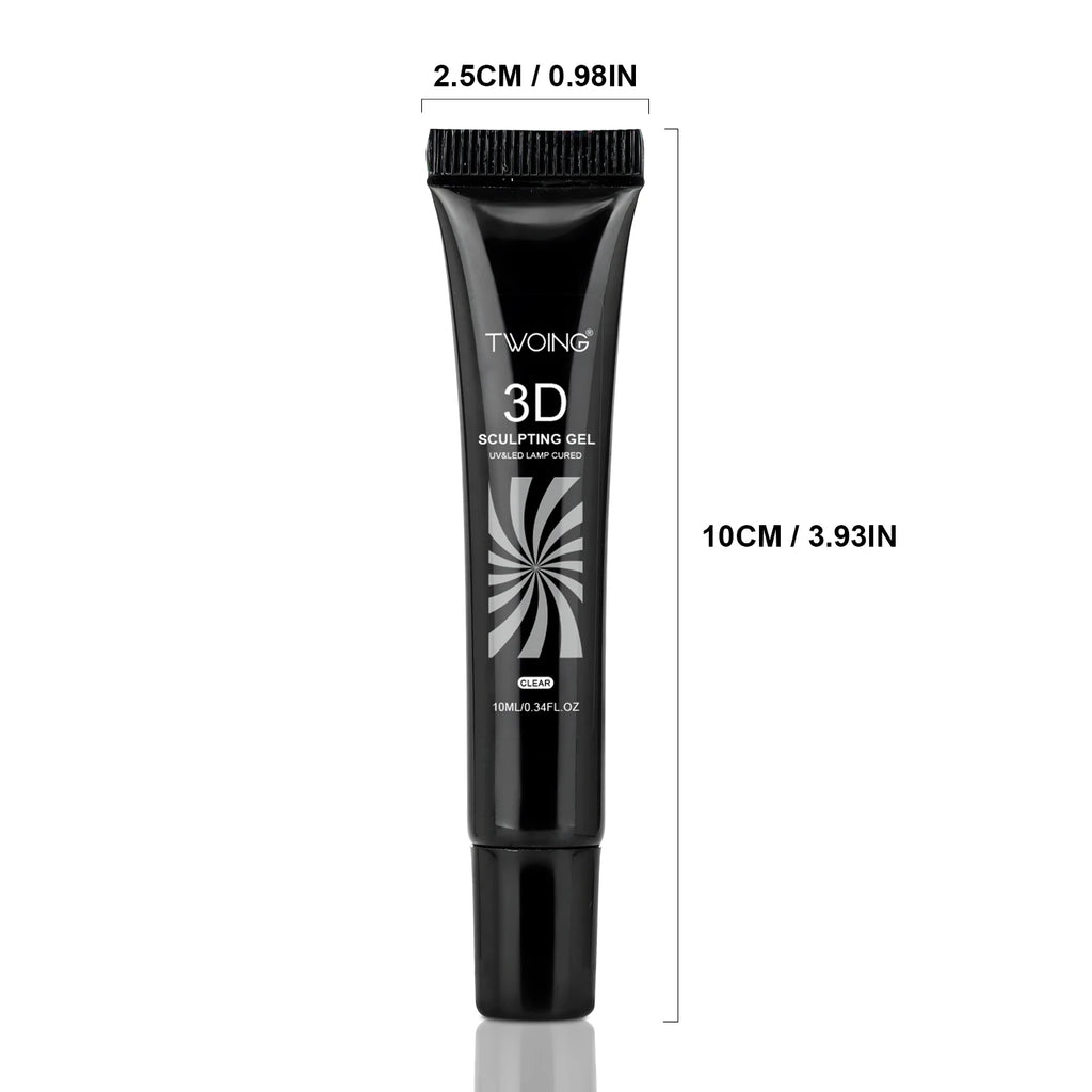 Gel para decoración de uñas 3D de 10 ml: diseños de bricolaje, gel para esculpir resistente al agua, gel para diseño de uñas resistente al agua para tallas y formas intrincadas