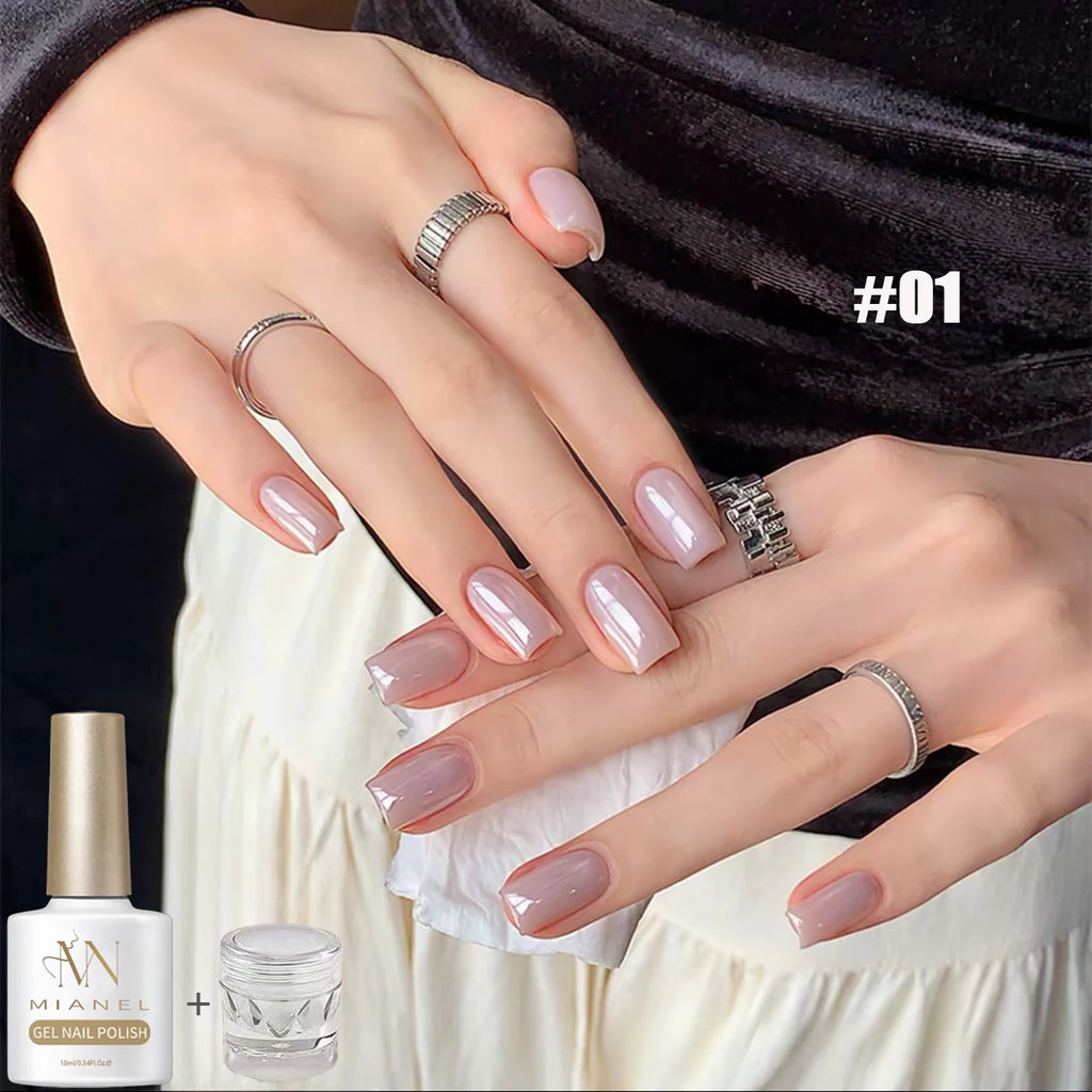 MAINEL 1-12 Uds. Esmalte de Uñas en Gel UV Brillante Nude de Moda, Cosméticos para Uñas, Puntas de Gel para Uñas, Barniz de Uñas