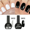 Quiska - Juego de 2 Esmaltes de Uñas en Gel Blanco y Negro de 8 ml, Semipermanentes, Secado con Lámpara UV LED, Herramientas de Manicura, Diseño DIY