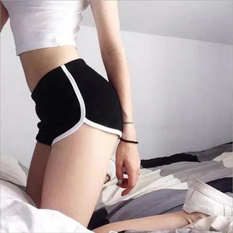Pantalones cortos deportivos para mujer, novedad de verano 20224, pantalones cortos ajustados antivaciados de Color caramelo, pantalones cortos informales con cintura elástica para playa Correndo
