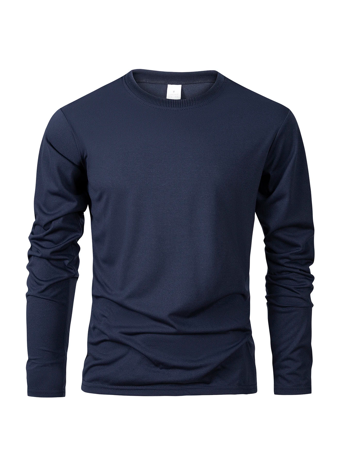 Camisetas de manga larga para hombre, camisetas informales con cuello redondo que absorben la humedad, camisetas deportivas cómodas y versátiles para hombre