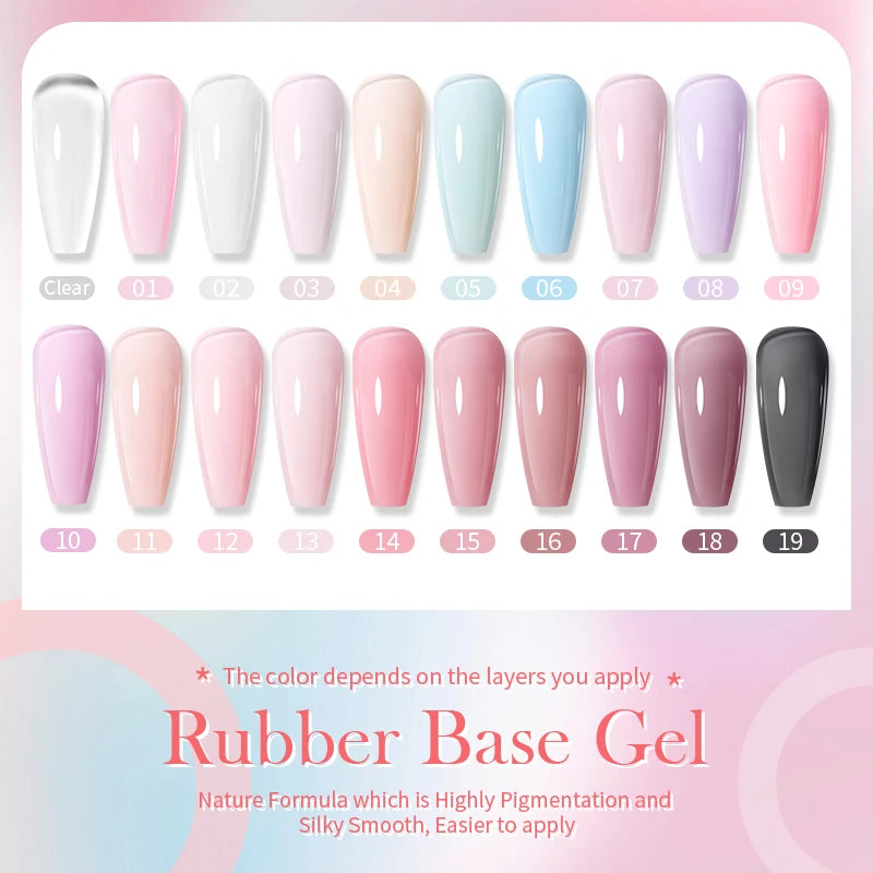 BORN PRETTY-esmalte de uñas en Gel con Base de goma, color rosa lechoso, brillo, barniz semipermanente de 15ml, Gel LED UV autonivelante