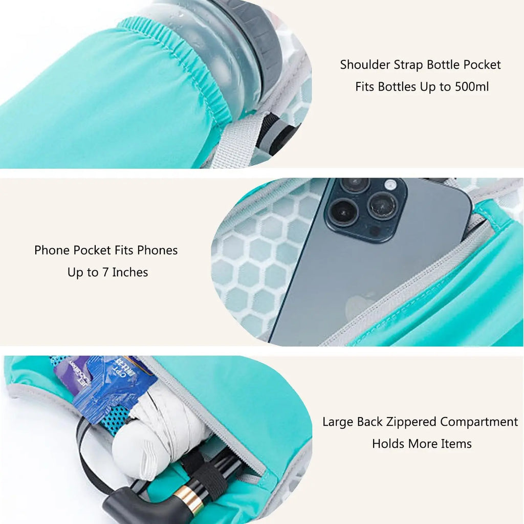 Chaleco para Correr, Mochila para Correr con Botella de Agua, Ligero, Transpirable, Bolsillos Extra Grandes, Paquetes de Hidratación para Mujeres y Hombres