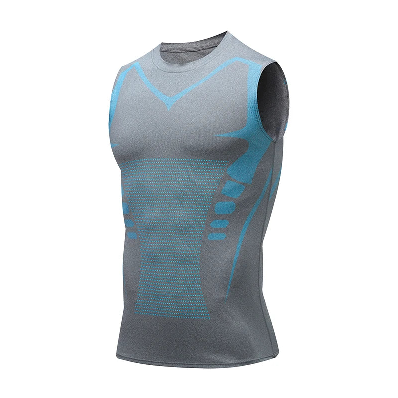 Camiseta de Compresión sin Mangas para Hombre, Ropa Deportiva de Secado Rápido con Estampado, Chaleco Deportivo Masculino para Fitness, Culturismo y Entrenamiento Muscular