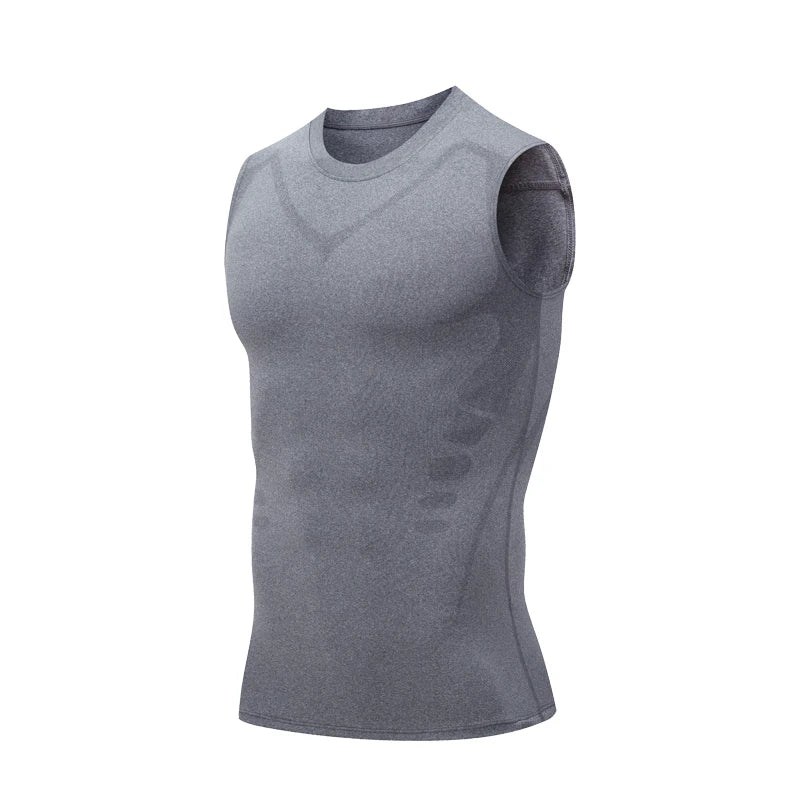 Camiseta de Compresión sin Mangas para Hombre, Ropa Deportiva de Secado Rápido con Estampado, Chaleco Deportivo Masculino para Fitness, Culturismo y Entrenamiento Muscular