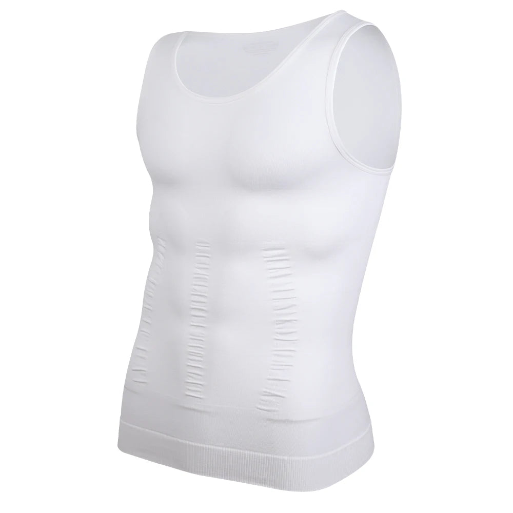 Camisa de compresión para hombre para moldeador de cuerpo, chaleco adelgazante, ropa interior ajustada para abdomen, camiseta sin mangas
