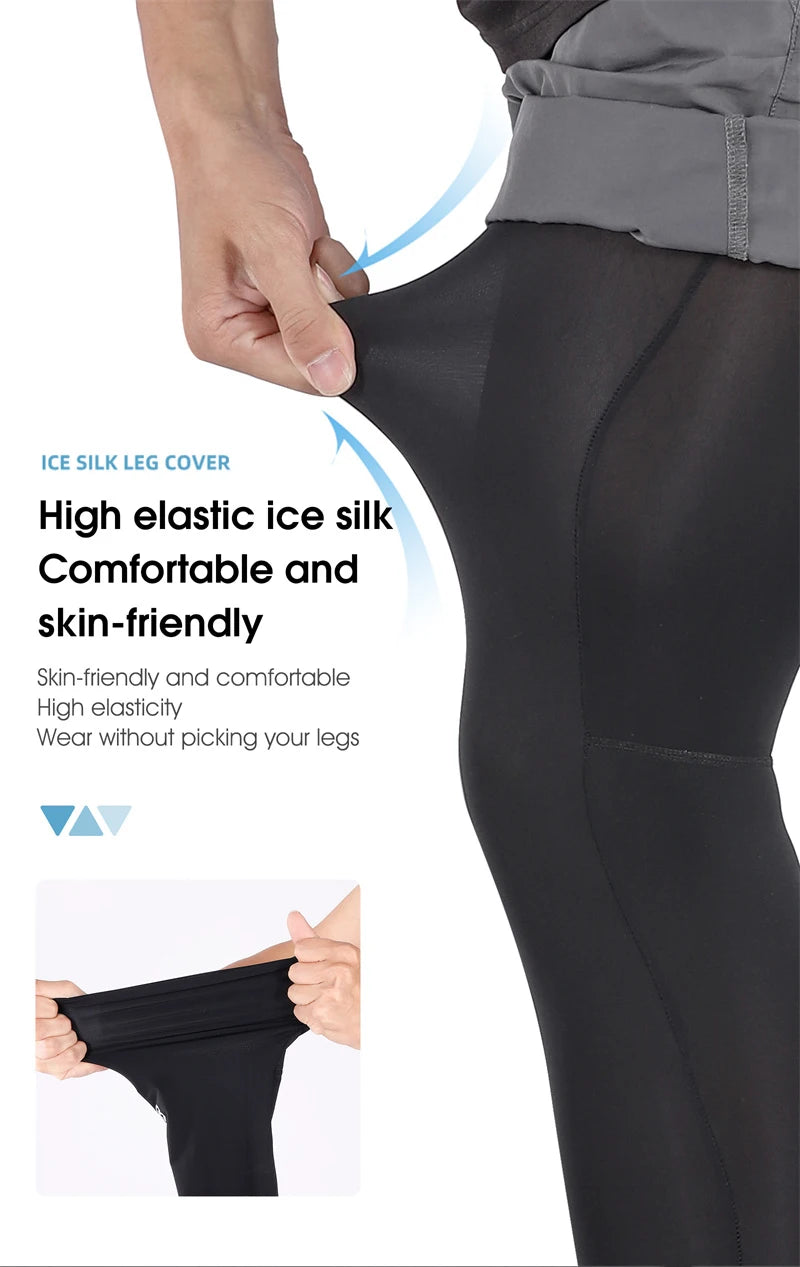 WEST BIKING verano correr ciclismo piernas manga hielo seda protección UV compresión antideslizante calentador de piernas equipo deportivo de refrigeración