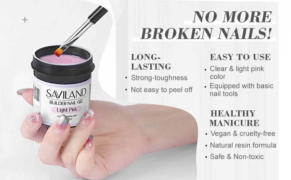 Saviland-esmalte de Gel para uñas, Gel multifuncional para extensión de uñas, UV, para salón de belleza, 100g