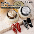 RSNAIL Esmalte de Uñas en Gel Platino Sin Capa Pegajosa 8g, Gel Metálico Brillante Dorado y Plateado para Delineado, Delineador para Dibujo Francés, Arte de Uñas DIY