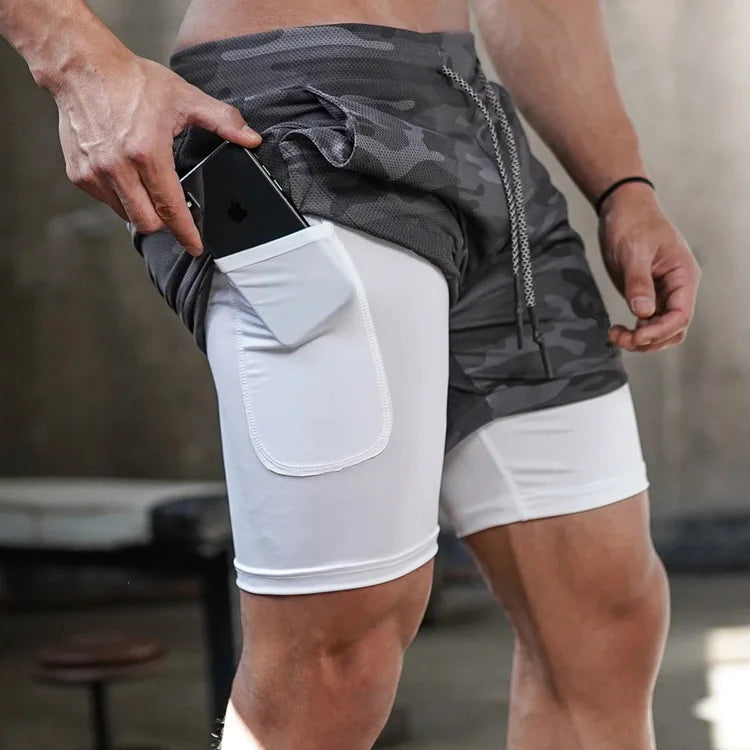Pantalones Cortos Running Hombre 2 en 1 – Secado Rápido