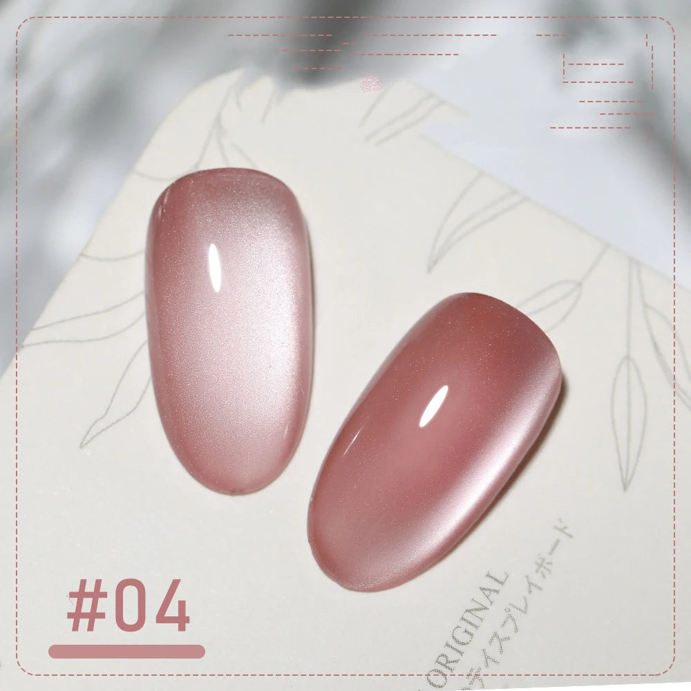 5 g/botella de Gel de ojo de gato para uñas de luz de luna blanca, esmalte de Gel satinado magnético, barniz de manicura de fototerapia con purpurina en remojo de 9 colores