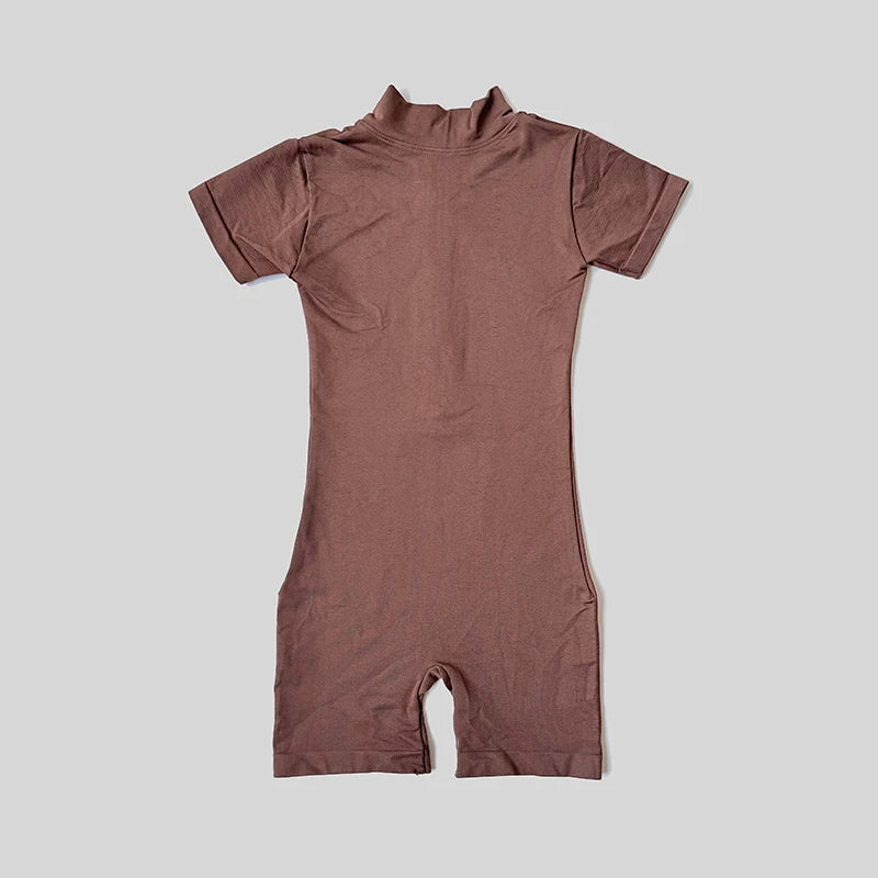 Mono de manga corta con cremallera para mujer, ropa deportiva para gimnasio, Fitness, monos deportivos, ropa de entrenamiento a la moda para correr, verano