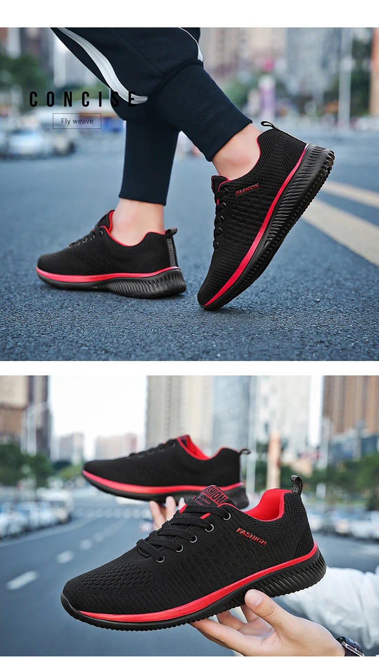 Zapatos de punto para correr para hombre, zapatillas de deporte informales a la moda para hombre, zapatillas deportivas transpirables atléticas para gimnasio, zapatillas ligeras para correr