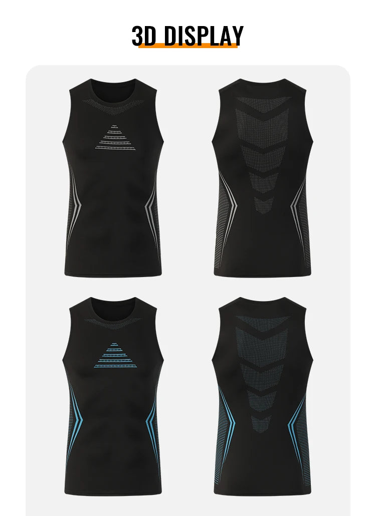 Camiseta de Compresión sin Mangas para Hombre, Ropa Deportiva de Secado Rápido con Estampado, Chaleco Deportivo Masculino para Fitness, Culturismo y Entrenamiento Muscular