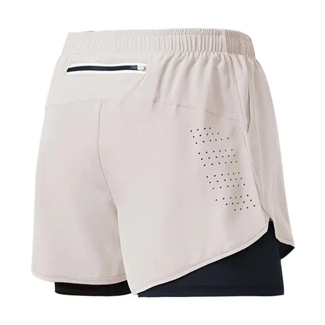Pantalones cortos para correr para hombre, pantalones cortos negros de doble capa para Fitness de secado rápido, nuevos pantalones cortos deportivos para entrenamiento y culturismo