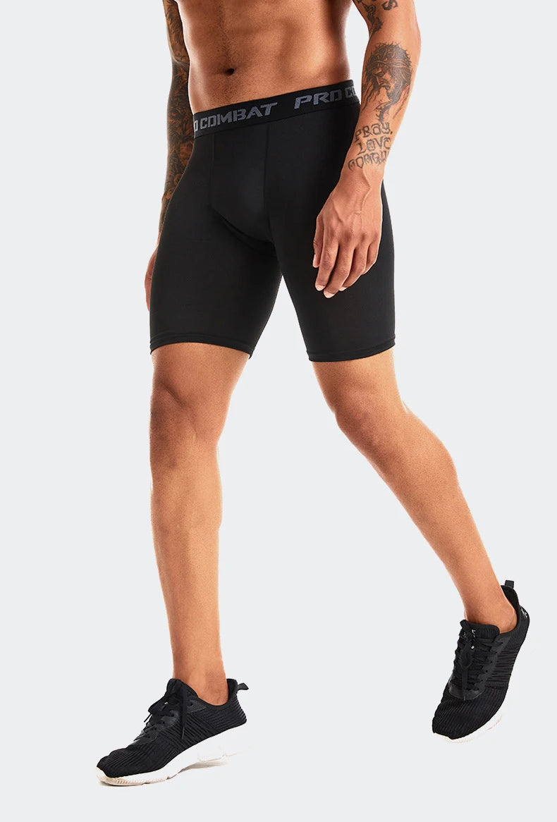 Leggings deportivos para hombre, pantalones cortos, secado rápido, elásticos, para fitness, correr, atletismo, entrenamiento de baloncesto, compresión