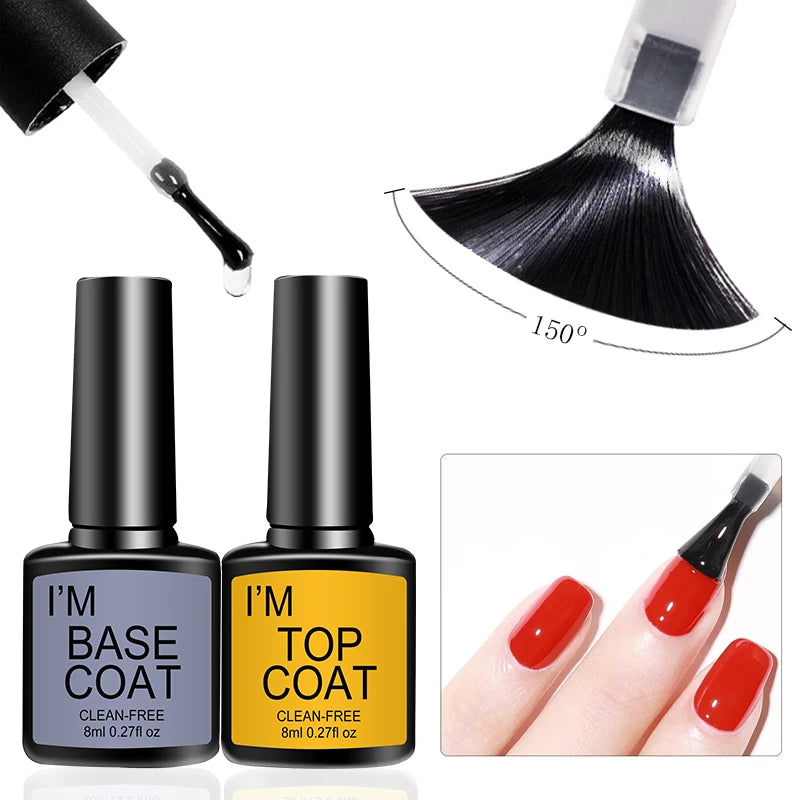 4 unids/set capa superior y capa Base Kit de esmalte de uñas de Gel transparente manicura semipermanente Soak Off LED juego de barnices de Gel UV