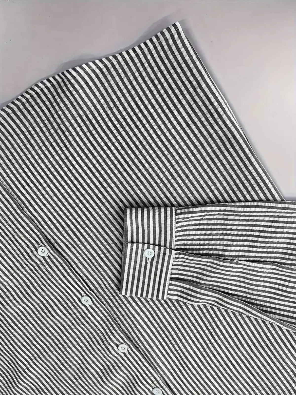 Camisa de Manga Larga a Rayas para Hombre, Corte Holgado, Elegante, Cómoda, Informal, para Todas las Temporadas, Ideal para Actividades al Aire Libre