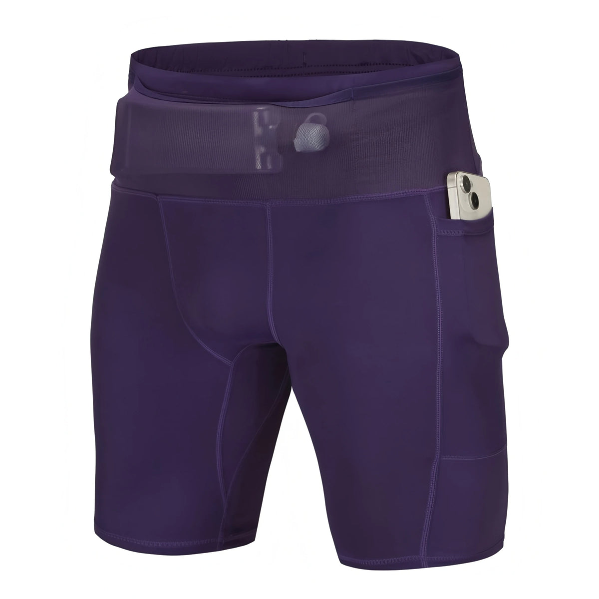 Pantalones Cortos de Running para Hombre con Riñonera, Compresión, Mallas Deportivas para Yoga, Fitness, Deporte al Aire Libre, Secado Rápido