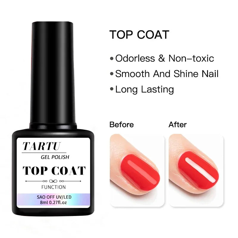 1 ud./2 uds./3 uds. Juego de Arte de uñas de Gel funcional de 8Ml con capa Base y capa superior de diamante, tapa mate, treble para herramienta de diseño de Arte de uñas