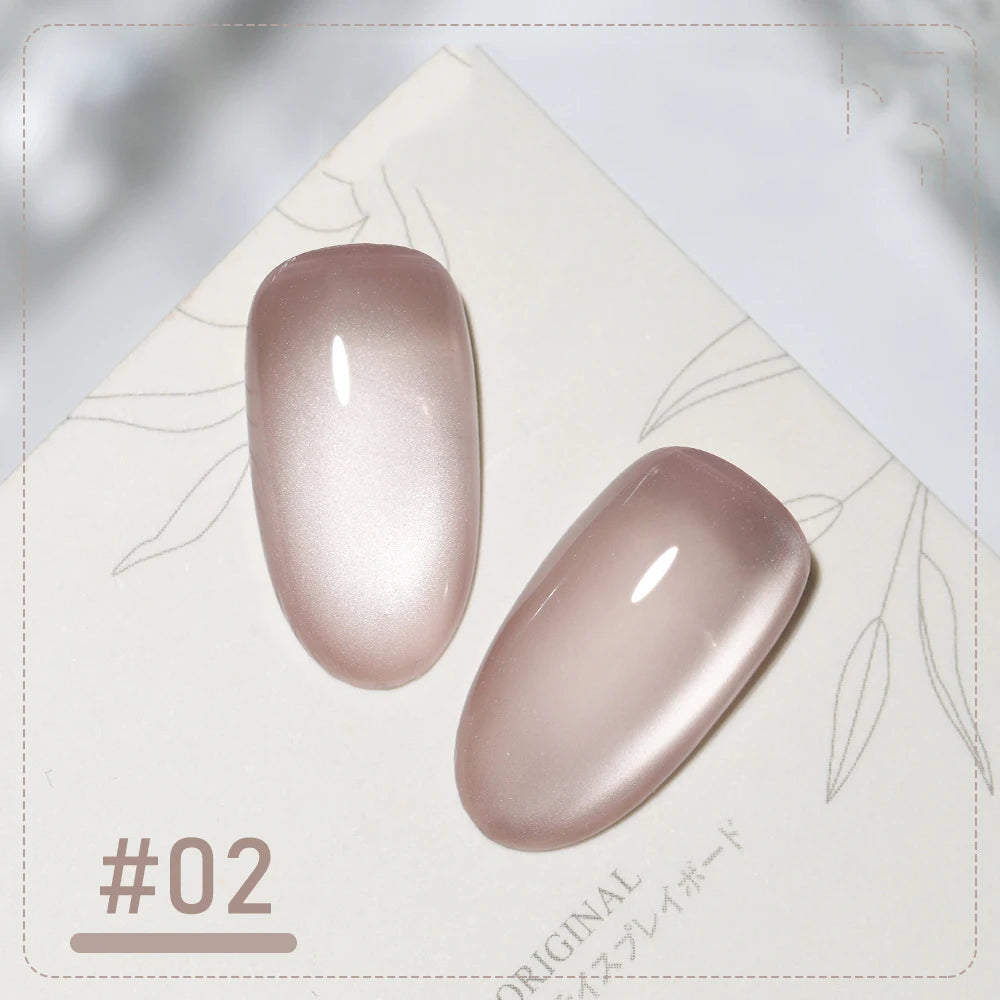 5 g/botella de Gel de ojo de gato para uñas de luz de luna blanca, esmalte de Gel satinado magnético, barniz de manicura de fototerapia con purpurina en remojo de 9 colores