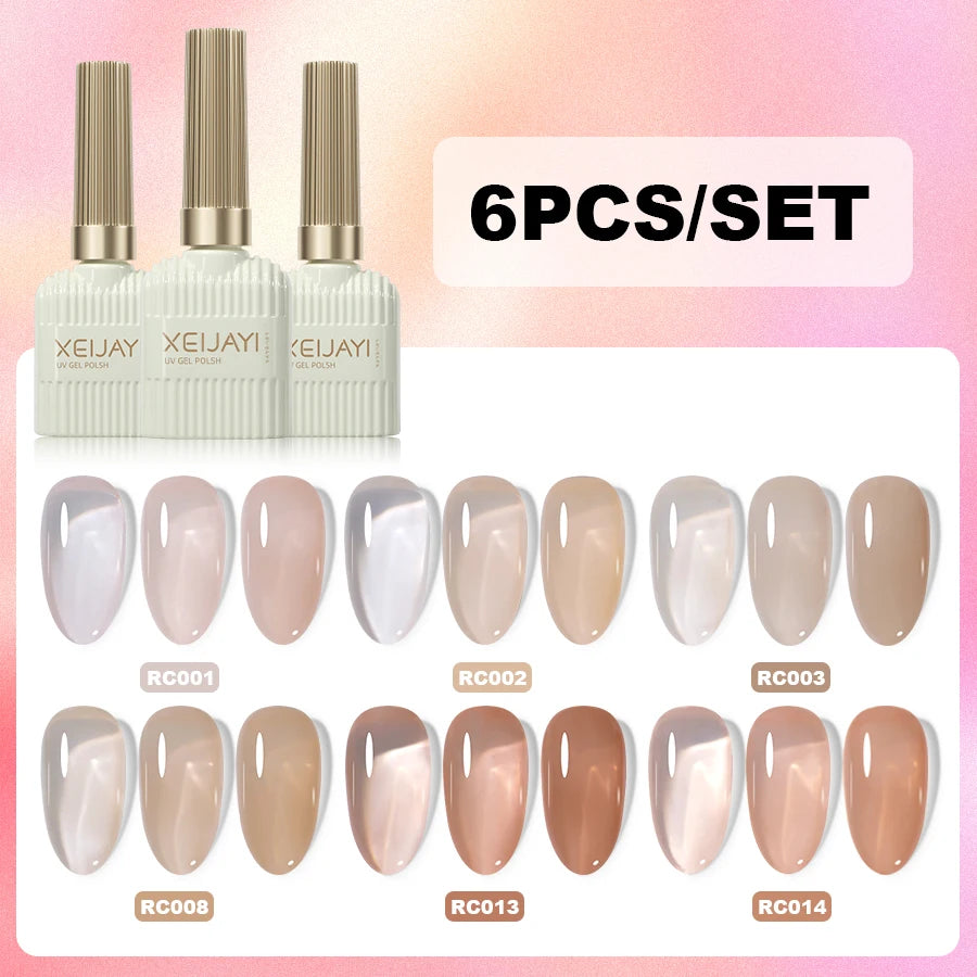 XEIJAYI 6 uds 15Ml juego de esmalte de uñas en gel perfecto para remojar esmalte de uñas en gel o decoración de uñas para el hogar y el salón Diy