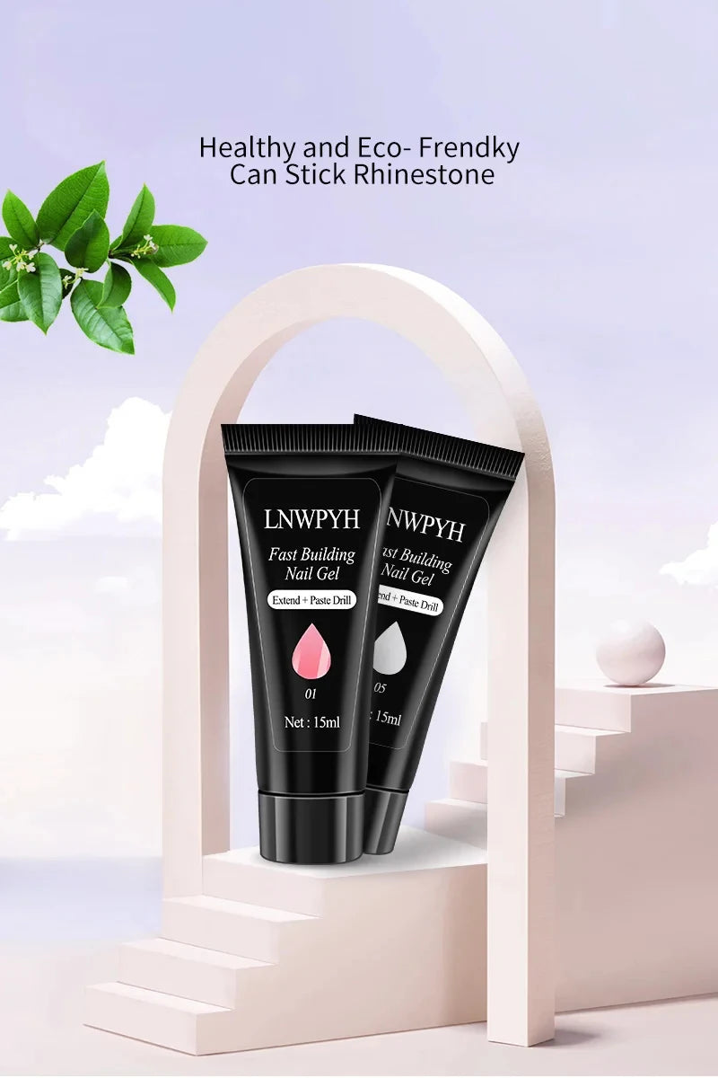 Kit de esmalte de uñas, Kit de uñas acrílico, juego de Gel de uñas de polietileno con lámpara de uñas, extensión de uñas, Gel de brillo, juego de herramientas de manicura de Gel de construcción UV