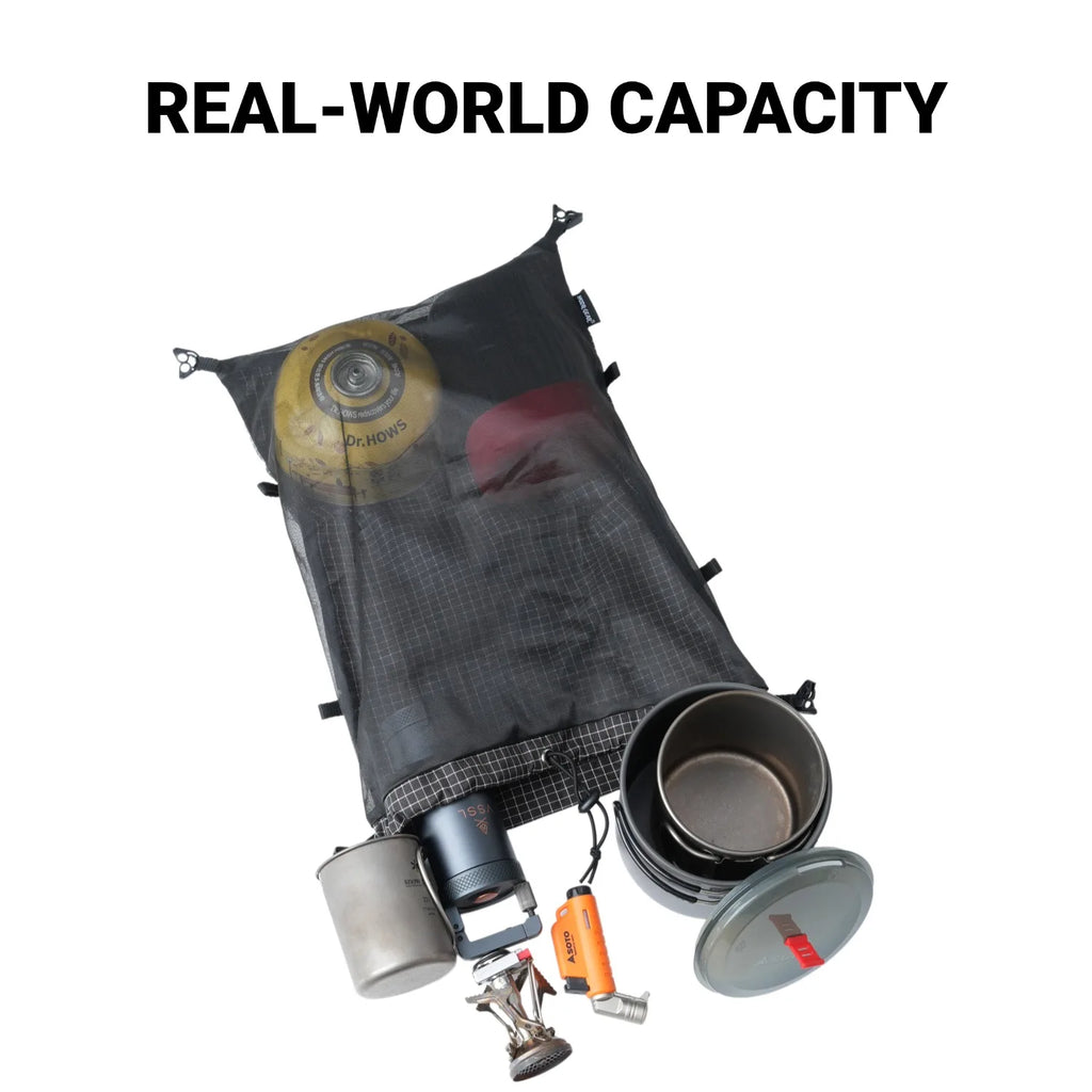 [HODRGEAR] Mochila Modular Kangaroo Pouch Expandible 6L Ultraligera 58g Gridstop para Senderismo y Trekking UL Gear Beaver Tail