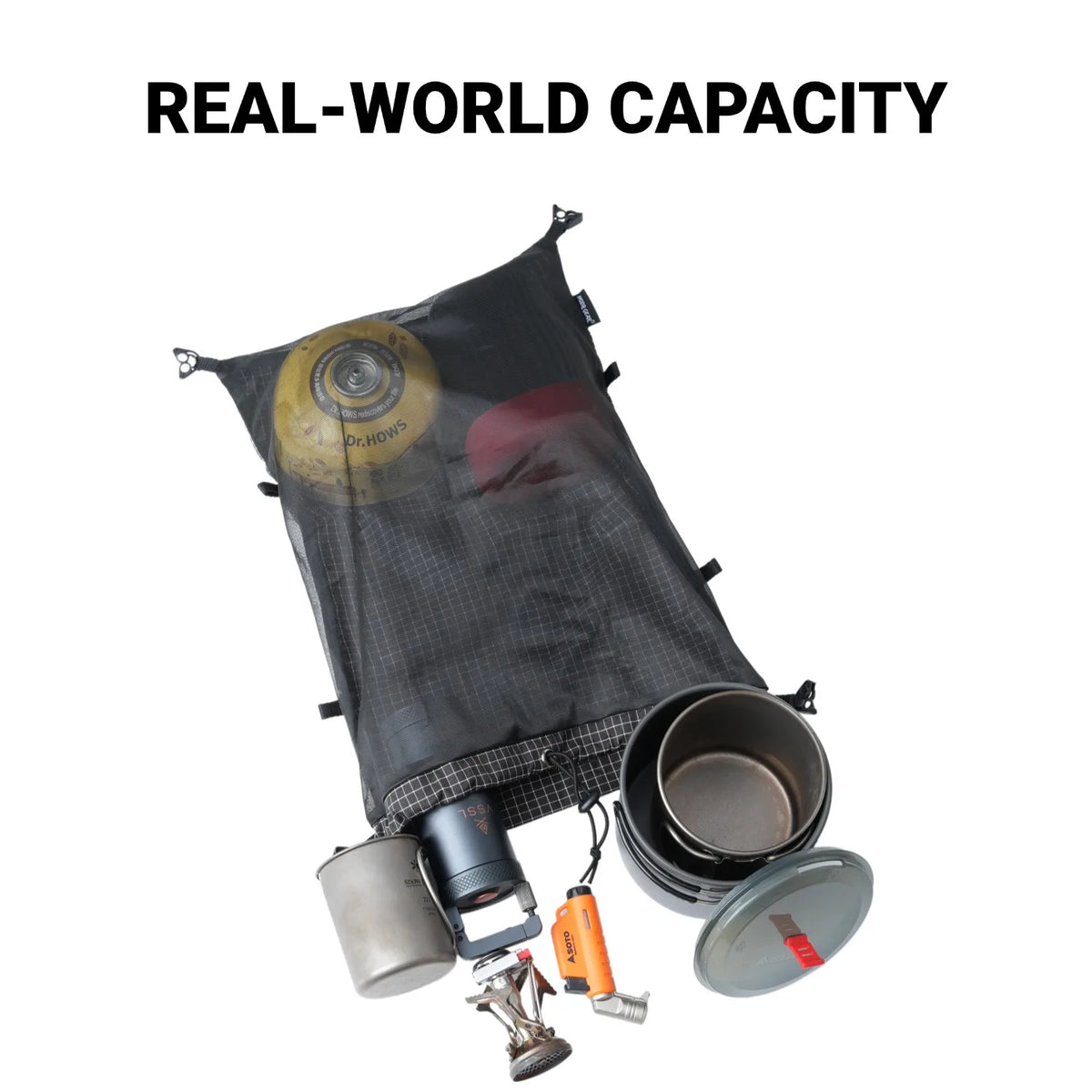 [HODRGEAR] Mochila Modular Kangaroo Pouch Expandible 6L Ultraligera 58g Gridstop para Senderismo y Trekking UL Gear Beaver Tail