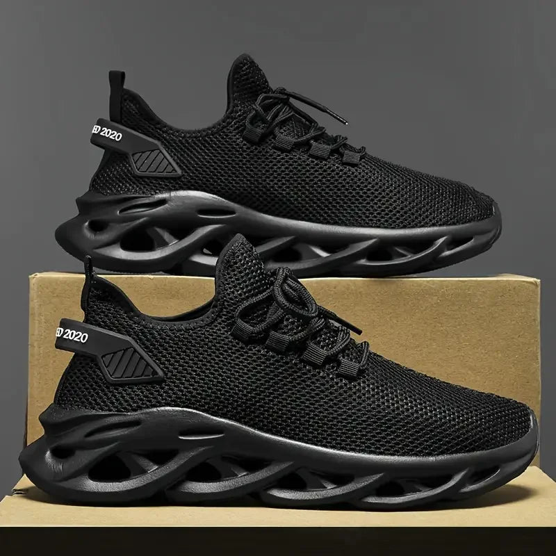 Zapatillas deportivas para hombre, zapatillas deportivas negras para correr, zapatillas informales, color marrón, malla transpirable para exteriores, tenis negros ligeros con absorción de impacto para mujer