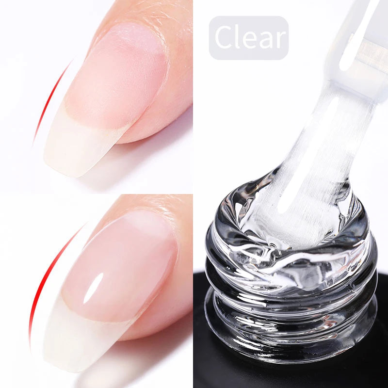 BORN PRETTY-esmalte de uñas en Gel con Base de goma, color rosa lechoso, brillo, barniz semipermanente de 15ml, Gel LED UV autonivelante