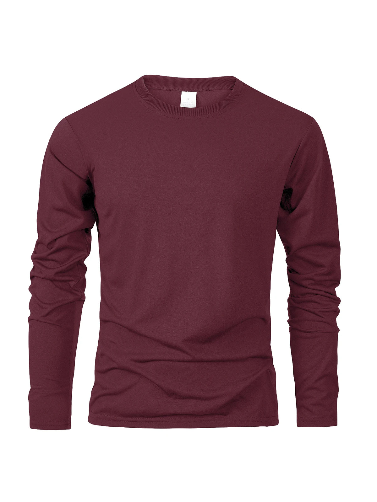 Camisetas de manga larga para hombre, camisetas informales con cuello redondo que absorben la humedad, camisetas deportivas cómodas y versátiles para hombre