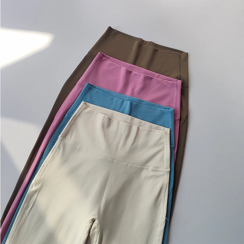 Mallas de Yoga de gama alta, pantalones de Yoga ajustados, pantalones de pierna ancha de cintura alta, pantalones transpirables para gimnasio, mallas deportivas informales con campana para mujer
