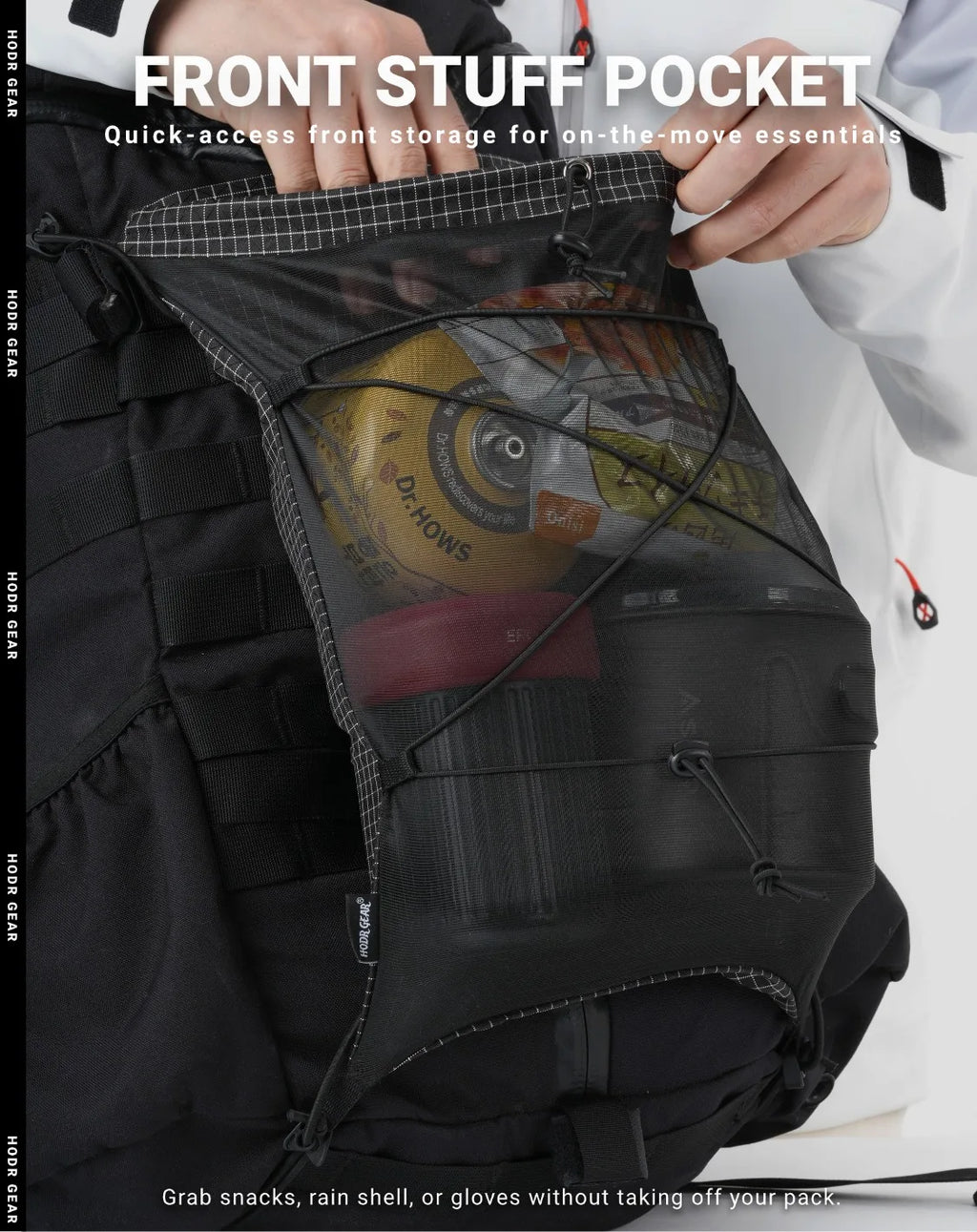 [HODRGEAR] Mochila Modular Kangaroo Pouch Expandible 6L Ultraligera 58g Gridstop para Senderismo y Trekking UL Gear Beaver Tail