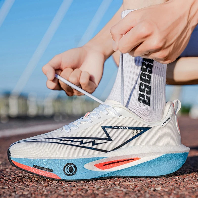 Zapatos deportivos informales y cómodos para hombre, a la moda, con parte superior de tela transpirable, antideslizantes, resistentes al desgaste, suela que absorbe los golpes, zapatos informales con cordones y punta r
