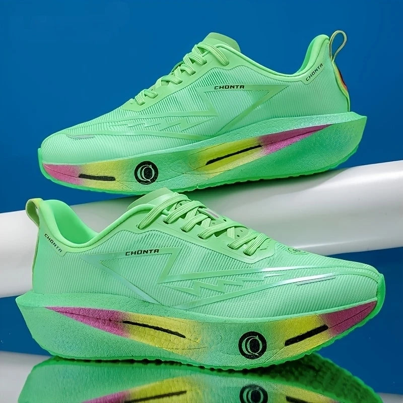 Zapatos deportivos informales y cómodos para hombre, a la moda, con parte superior de tela transpirable, antideslizantes, resistentes al desgaste, suela que absorbe los golpes, zapatos informales con cordones y punta r