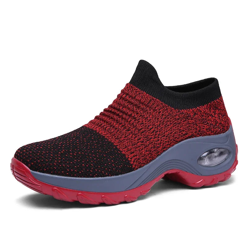 Zapatillas de deporte para mujer, moda de verano, zapatos deportivos informales negros, malla transpirable, ligero, cojín de aire, calzado antideslizante para correr